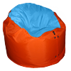Кресло "Розетка" оранжевое с голубым верхом оксфорд