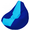 Кресло "ГРУША" - синее с голубой вставкой оксфорд